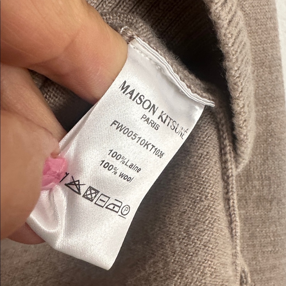 MAISON KITSUNE cardigan fox patch merino sweater S - Picture 8 of 11